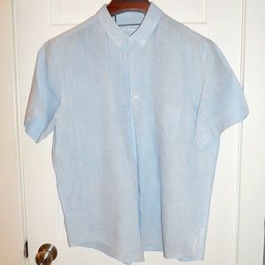 Adolfo Dominguez Short Sleeve 100% Linen Shirt